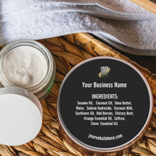 Sticker Rond Ajoutez votre liste d'ingrédients de logo avec vot