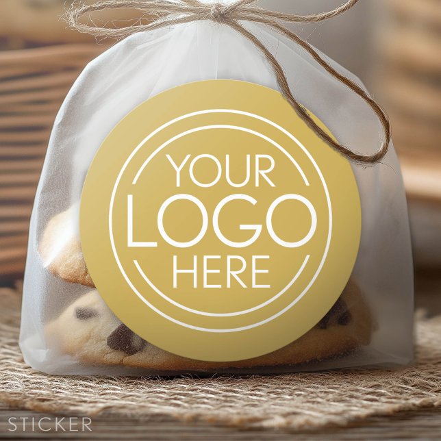 Sticker Rond Ajoutez votre logo Business Modern Minimalist - (Custom Logo Sticker - Low Minimum Promotional Product)
