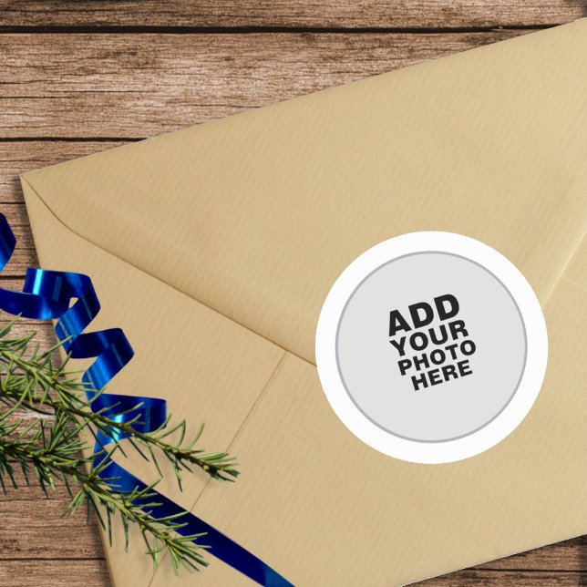 Sticker Rond Ajoutez votre propre photo spéciale (Créateur téléchargé)