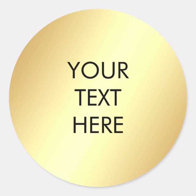 Sticker Rond Ajoutez Votre Texte Modèle Doré Faux Glamour (Devant)