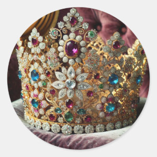 Sticker Rond Ajuster pour une reine - Reine Esther Couronne