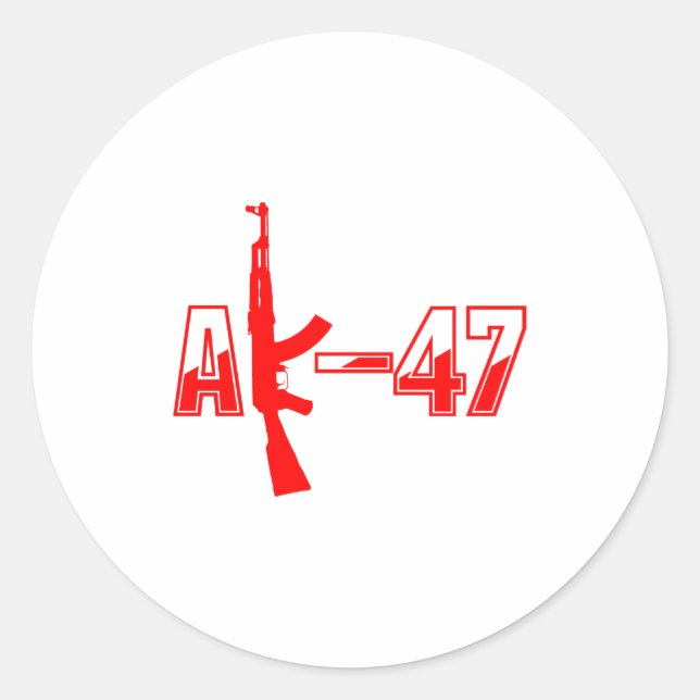 Sticker Rond AK-47 AKM Assault Rifle Logo Red.png (Devant)