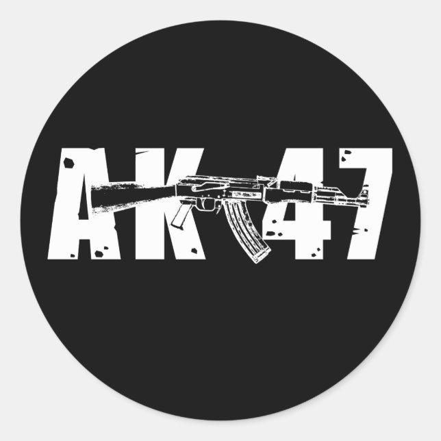 Sticker Rond AK-47 Kalashnikov Droits des armes à fusil (Devant)