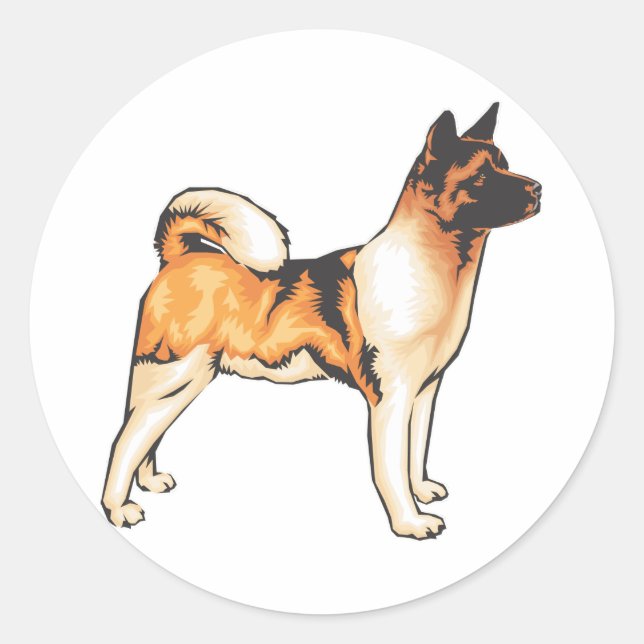 Sticker Rond Akita japonais (Devant)