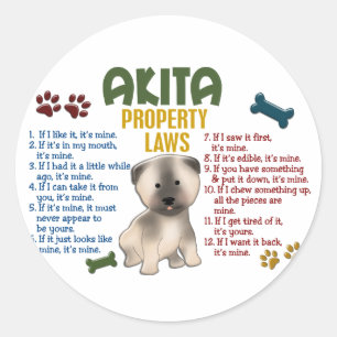 Sticker Rond Akita Lois sur la propriété 4