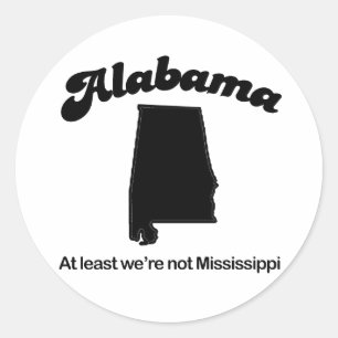 Sticker Rond Alabama - Au moins nous ne sommes pas Mississippi
