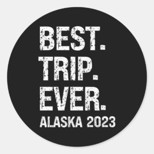 Sticker Rond Alaska 2023 Alaska Vacation 2023 Visite familiale