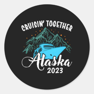 Sticker Rond Alaska Cruise 2023 Alaskan Cruising Family