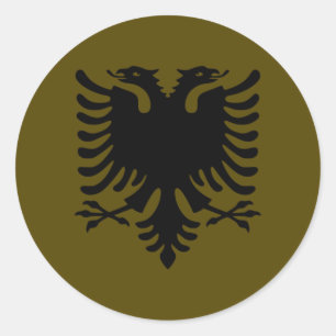 Sticker Rond Albanais olive Eagle