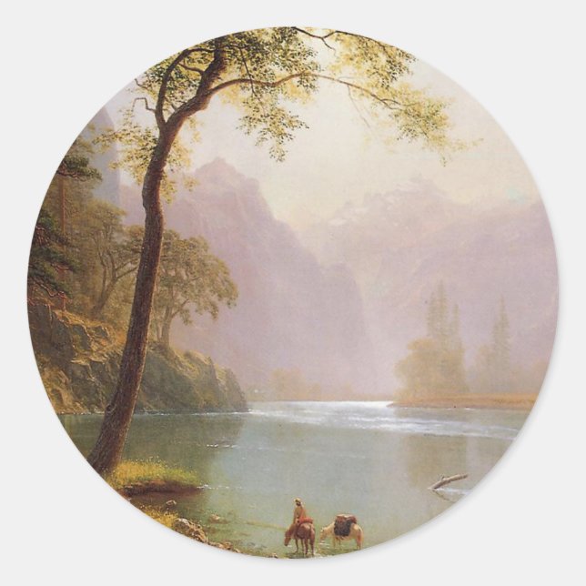 Sticker Rond Albert Bierstadt, Kerns River Valley California (Devant)
