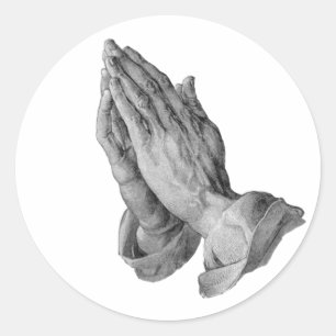 Sticker Rond Albrecht Durer - prière de mains