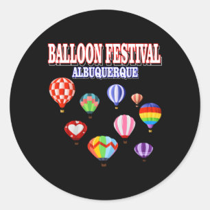 Sticker Rond Albuquerque Balloon Nouveau-Mexique Festival Hot A