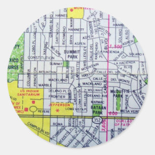 Sticker Rond Albuquerque, carte de cru de nanomètre