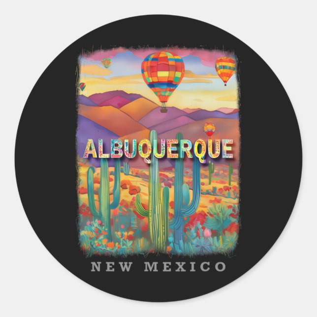 Sticker Rond Albuquerque New Mexico Nm Desert Oasis Sd316  (Devant)