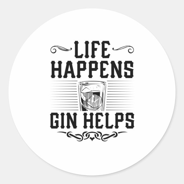 Sticker Rond Alcool | Boire un cocktail tonique de fête cadeau (Devant)