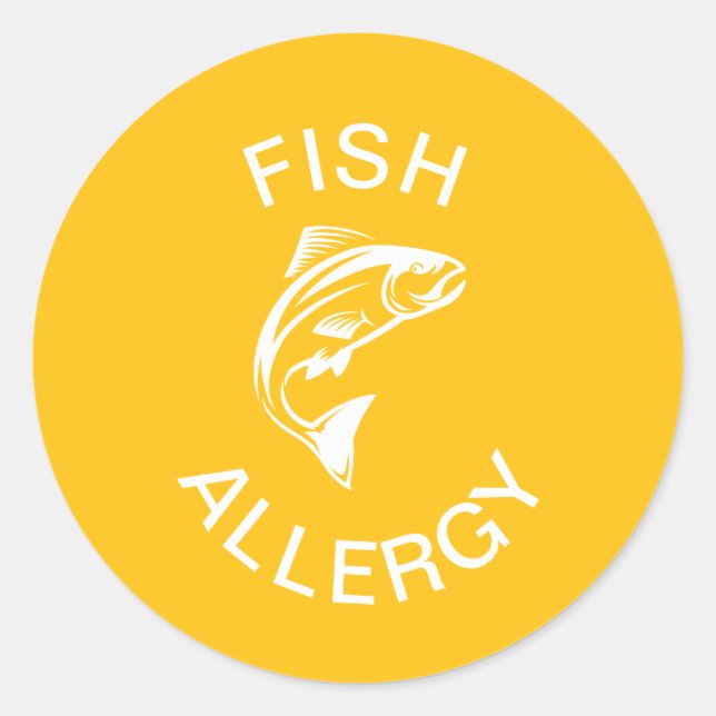 Sticker Rond Alerte aux allergies aux poissons (Devant)