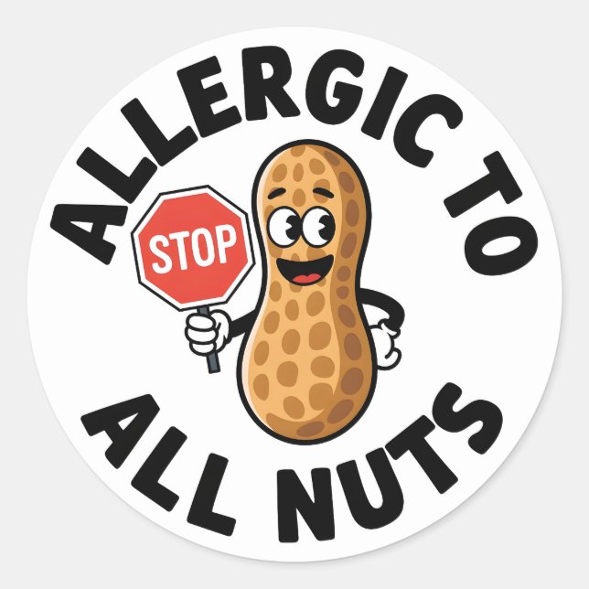 Sticker Rond Alerte contre les allergies (Devant)