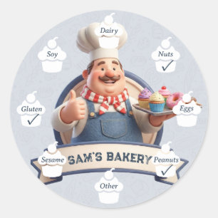 Sticker Rond Alerte d'allergie à la sécurité alimentaire Boulan