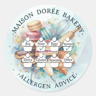Sticker Rond Alerte d'allergie à la sécurité alimentaire Boulan