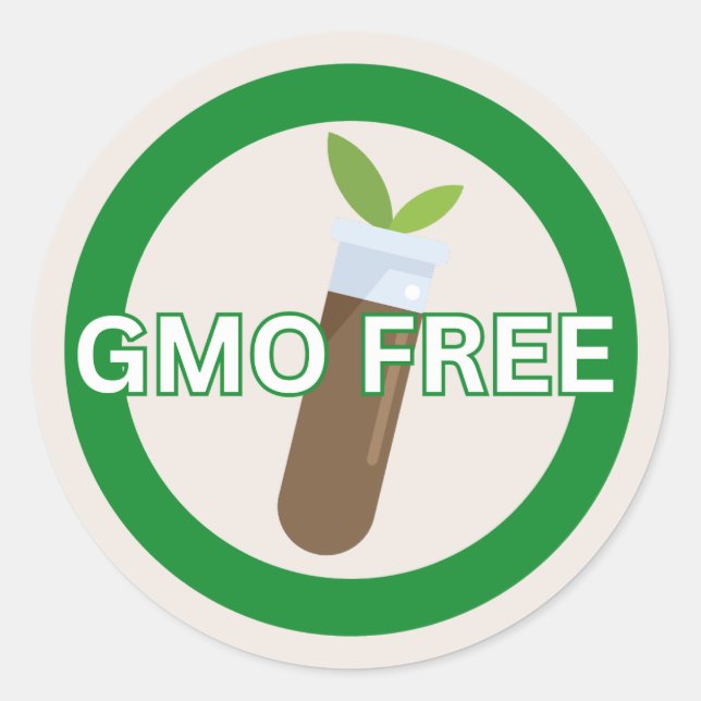 Sticker Rond Alerte d'allergie alimentaire sans OGM Classic (Devant)