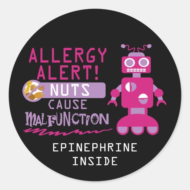 Sticker Rond Alerte d'allergie aux arachides des roseaux (Devant)