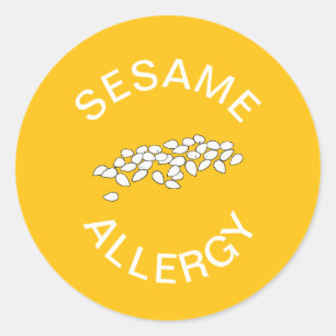 Sticker Rond Alerte d'allergie aux graines de sésame