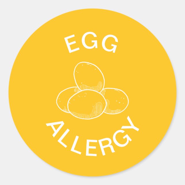 Sticker Rond Alerte d'allergie aux oeufs (Devant)