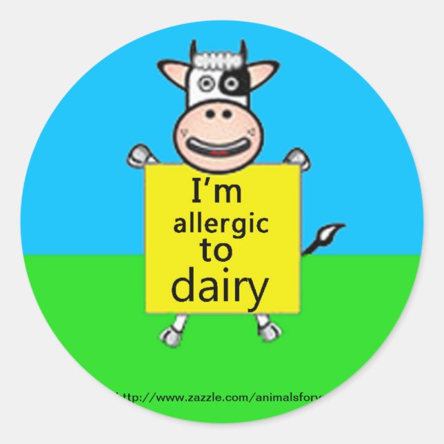 Sticker Rond Alerte d'allergie laitière (Devant)