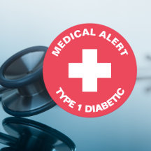 Alerte Médicale personnalisée rouge diabétique