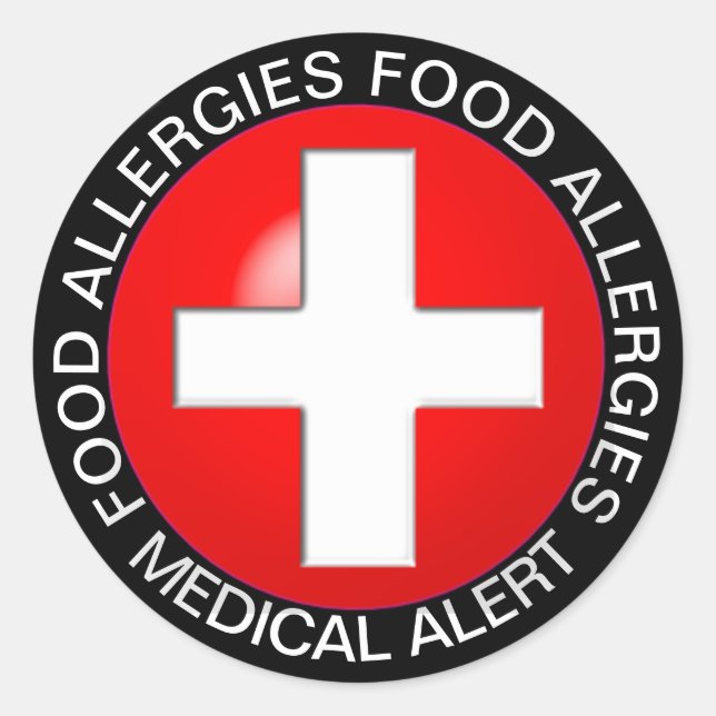 Sticker Rond Alerte Médicale - Rouge (Devant)