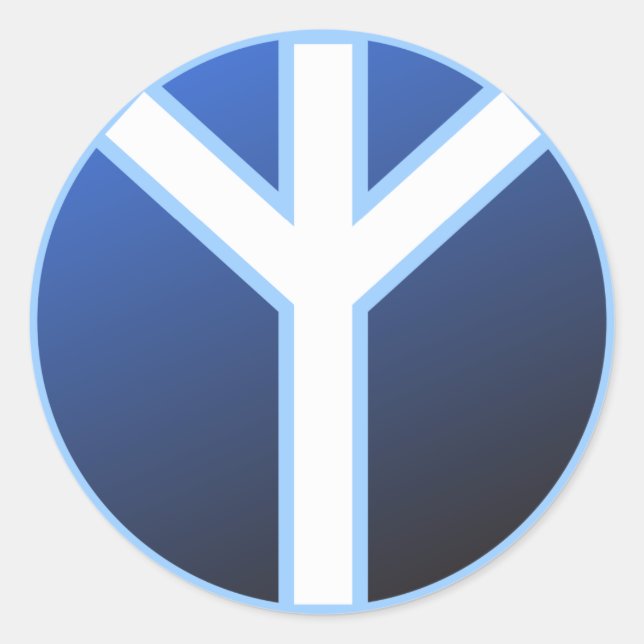 Sticker Rond Algiz Rune (Devant)
