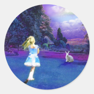 Sticker Rond Alice au pays des merveilles
