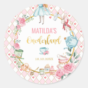 Sticker Rond Alice au pays des merveilles 1er anniversaire Oned