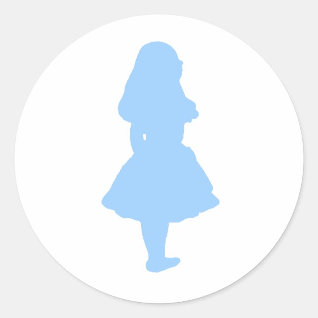 Sticker Rond Alice au Pays des merveilles bleu (Devant)