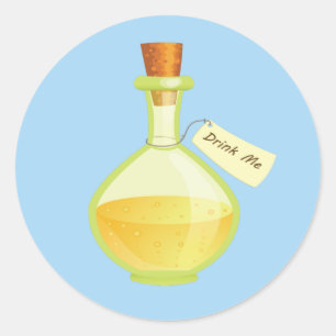 Sticker Rond Alice au pays des merveilles Buvez-moi des autocol