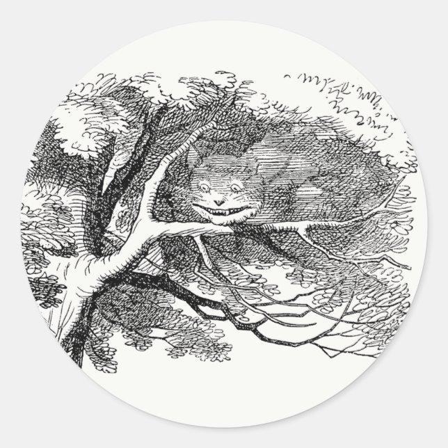Sticker Rond Alice au pays des merveilles - Cheshire Chat s'est (Devant)