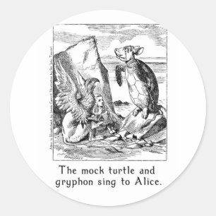 Sticker Rond Alice au pays des merveilles : Deux tailles d'art 