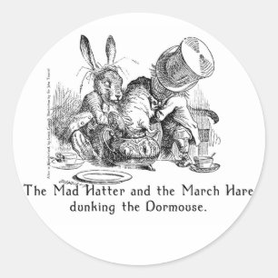 Sticker Rond Alice au pays des merveilles : Deux tailles d'art 