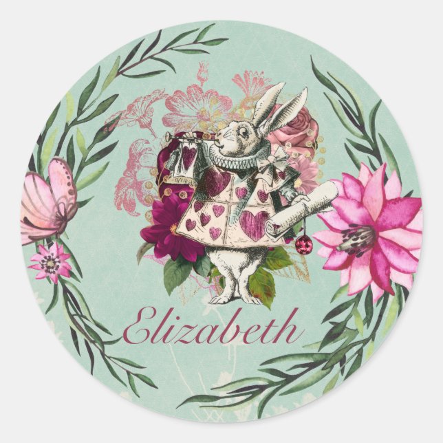 Sticker Rond Alice Au Pays Des Merveilles Mad Hatter Tea Party  (Devant)