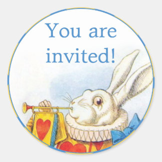 Sticker Rond Alice au pays des merveilles Phoques d'invitation 