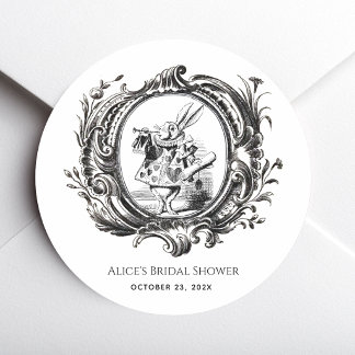 Sticker Rond Alice au pays des merveilles Shower de mariage Lap