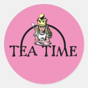 Sticker Rond Alice au pays des merveilles - Tea Time