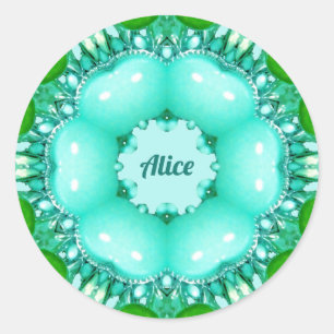 Sticker Rond ALICE ~ Bright Abstrait Fractal Motif ~ Classic