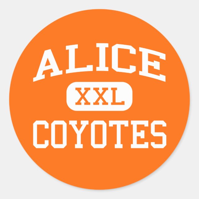Sticker Rond Alice - Coyotes - Alice High School - Alice Texas (Devant)