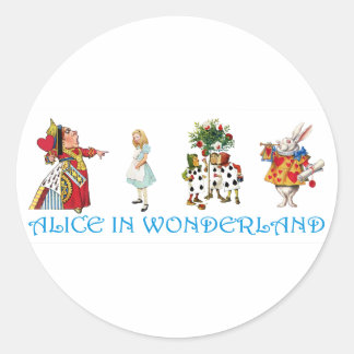 STICKER ROND ALICE EN WONDERLAND
