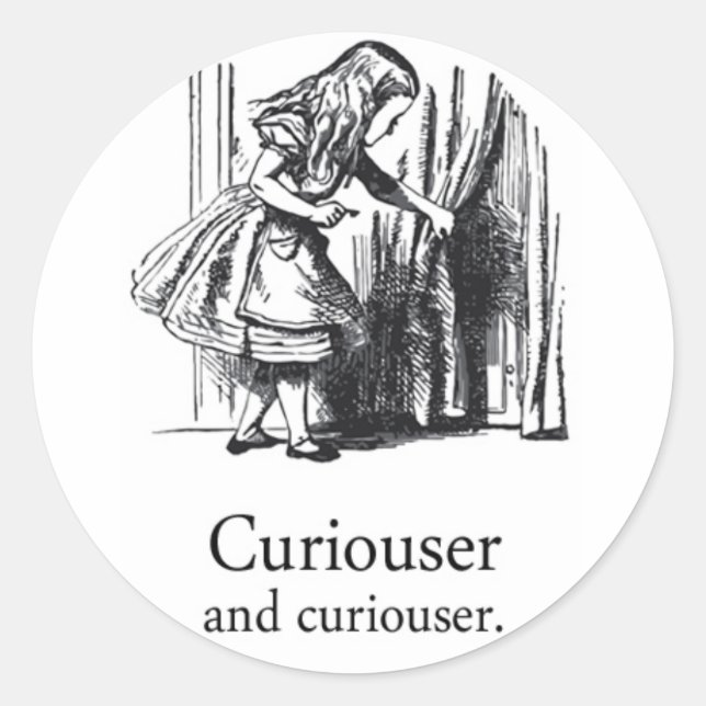 Sticker Rond Alice In Wonderland Curiouser Stickset Rond (Devant)
