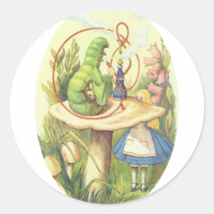Sticker Rond Alice rencontre la Caterpillar
