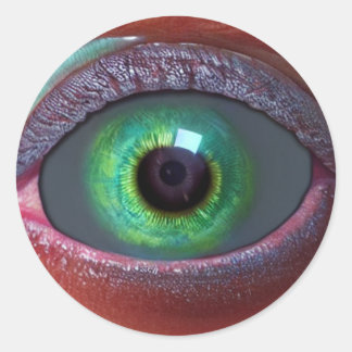 Sticker rond Alien dans le ciel classique