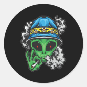 Sticker Rond Alien de refroidissement