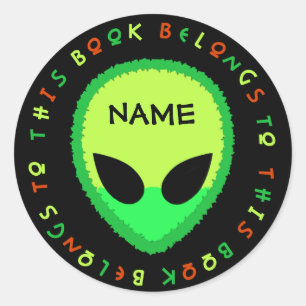 Sticker Rond alien De Retour À L'École Stickers!